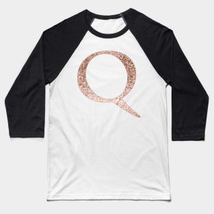 Q rose gold glitter monogram letter Baseball T-Shirt